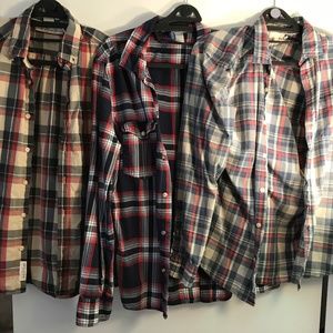 3 H&M Long Sleeve Plaid/Flannel